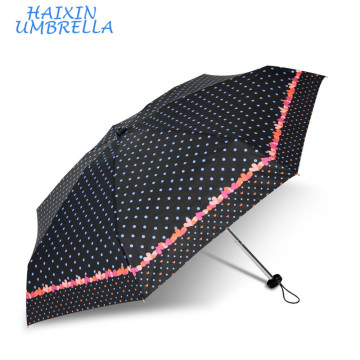 Les entreprises de fabrication chinoises Mini Sombrillas Dots and Hearts Taille de poche de parapluie pliant imprimé personnalisé 5